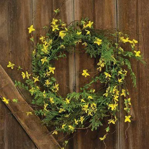 ' Forsythia Wreath, 22"