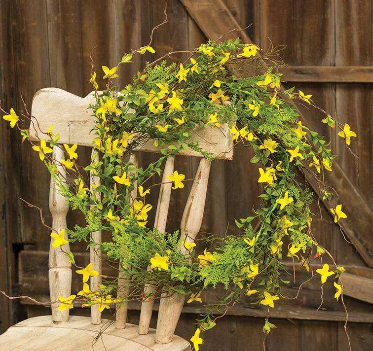 ' Forsythia Wreath, 22"