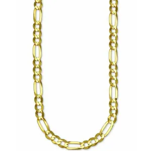 14K Solid Yellow Gold Thick Figaro Chain Necklace