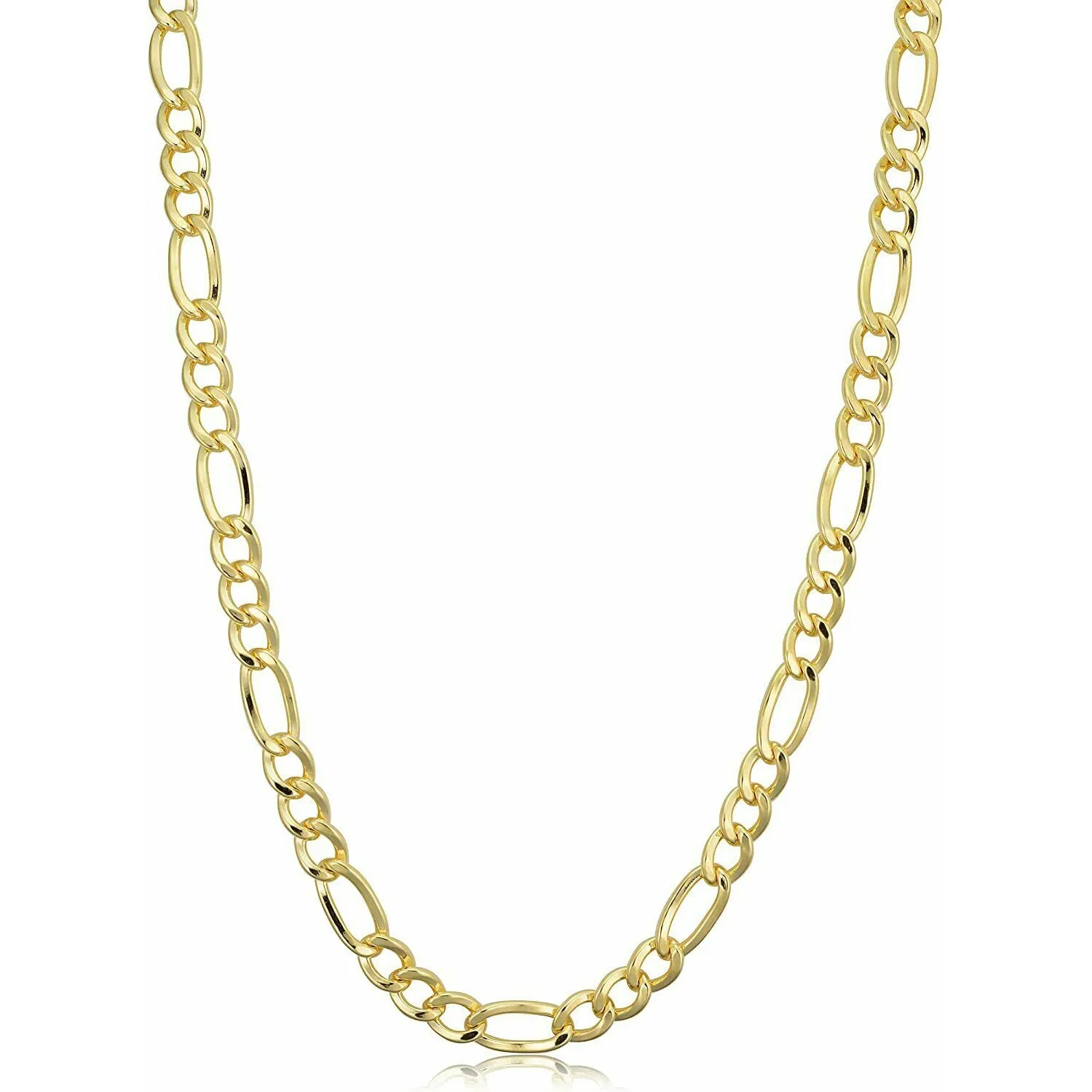 14K Solid Yellow Gold Thick Figaro Chain Necklace