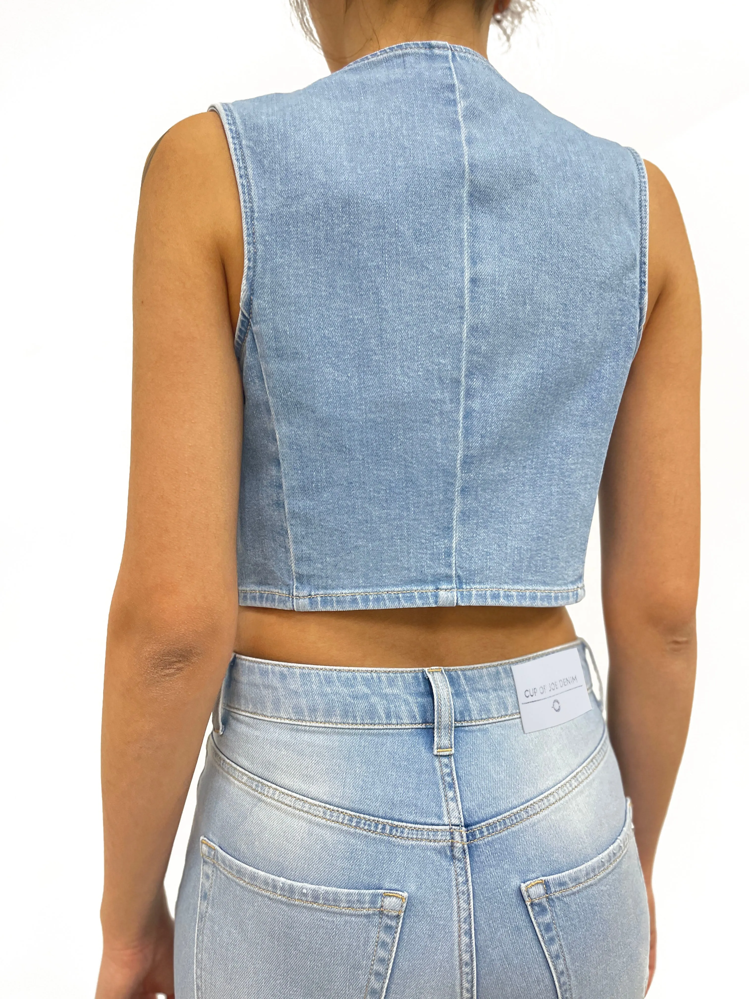 Adriana Denim Vest Light Blue