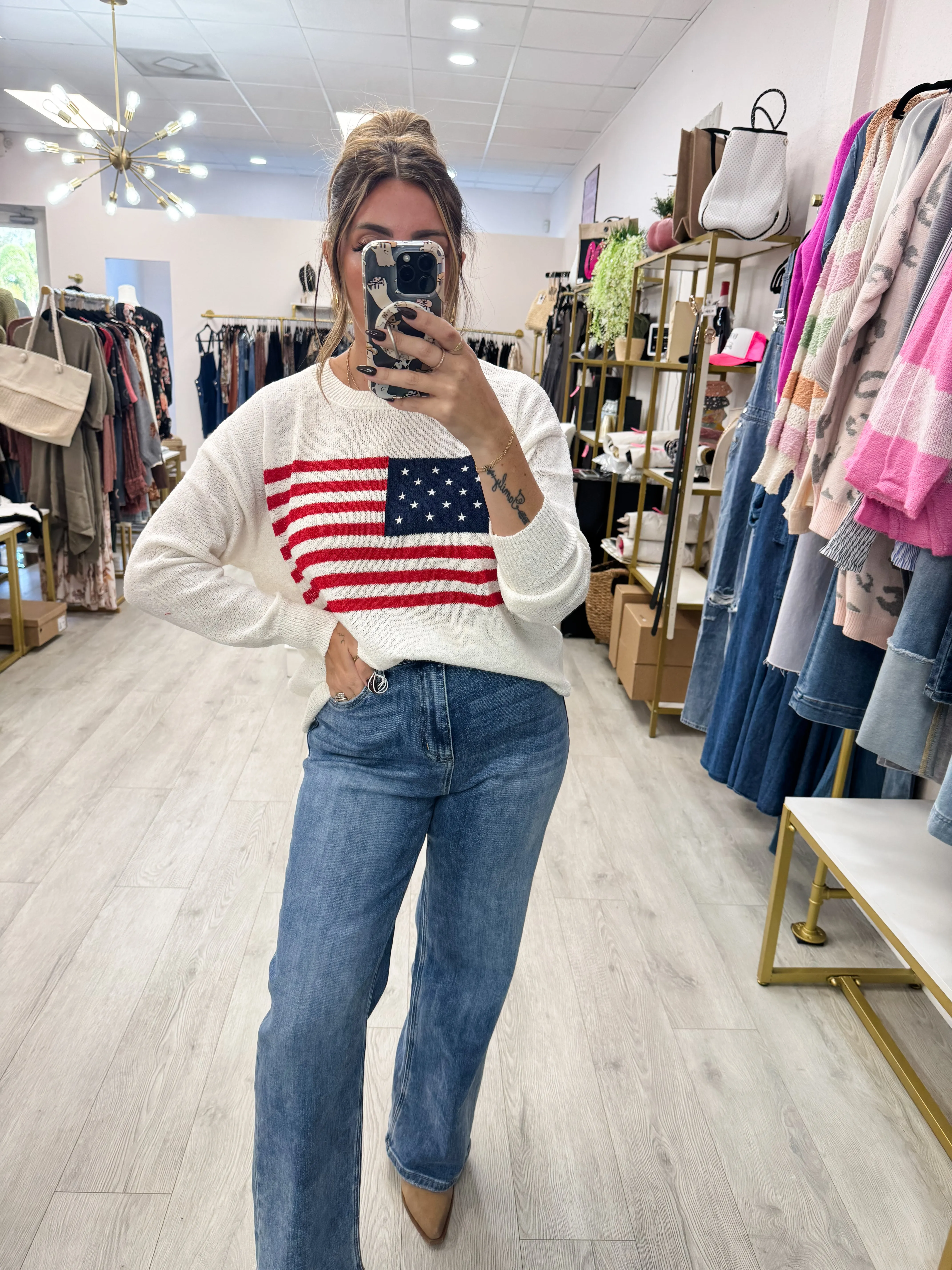 American Flag Sweater