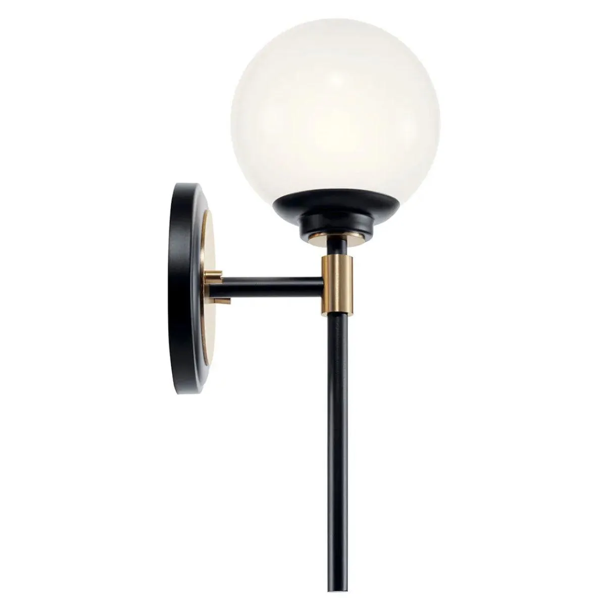 Benno 14" 1-Light Wall Sconce With Opal Glass, Black|Bronze Finish