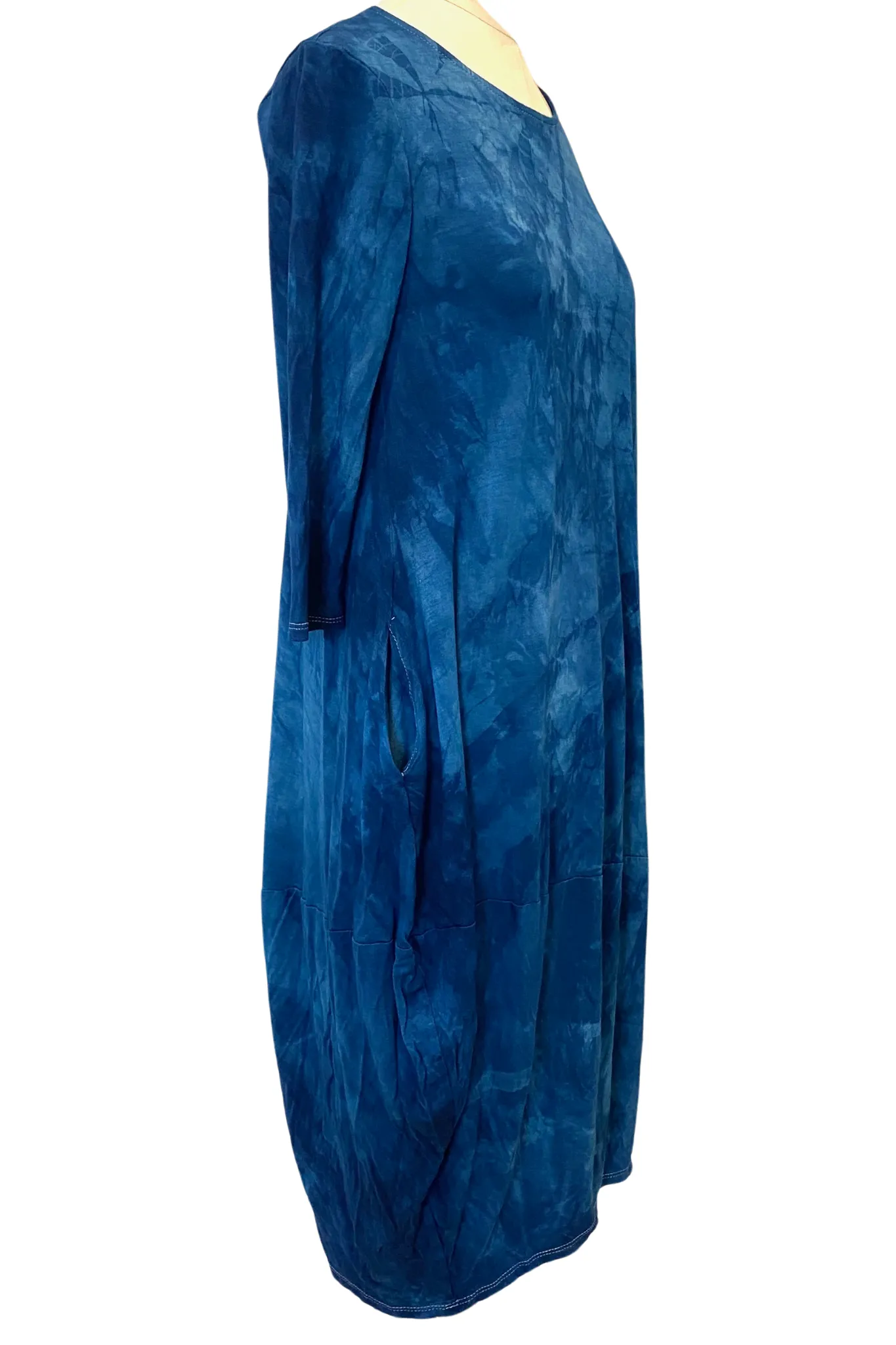 Botanically Dyed Bamboo Knit Dress in Blue Willow