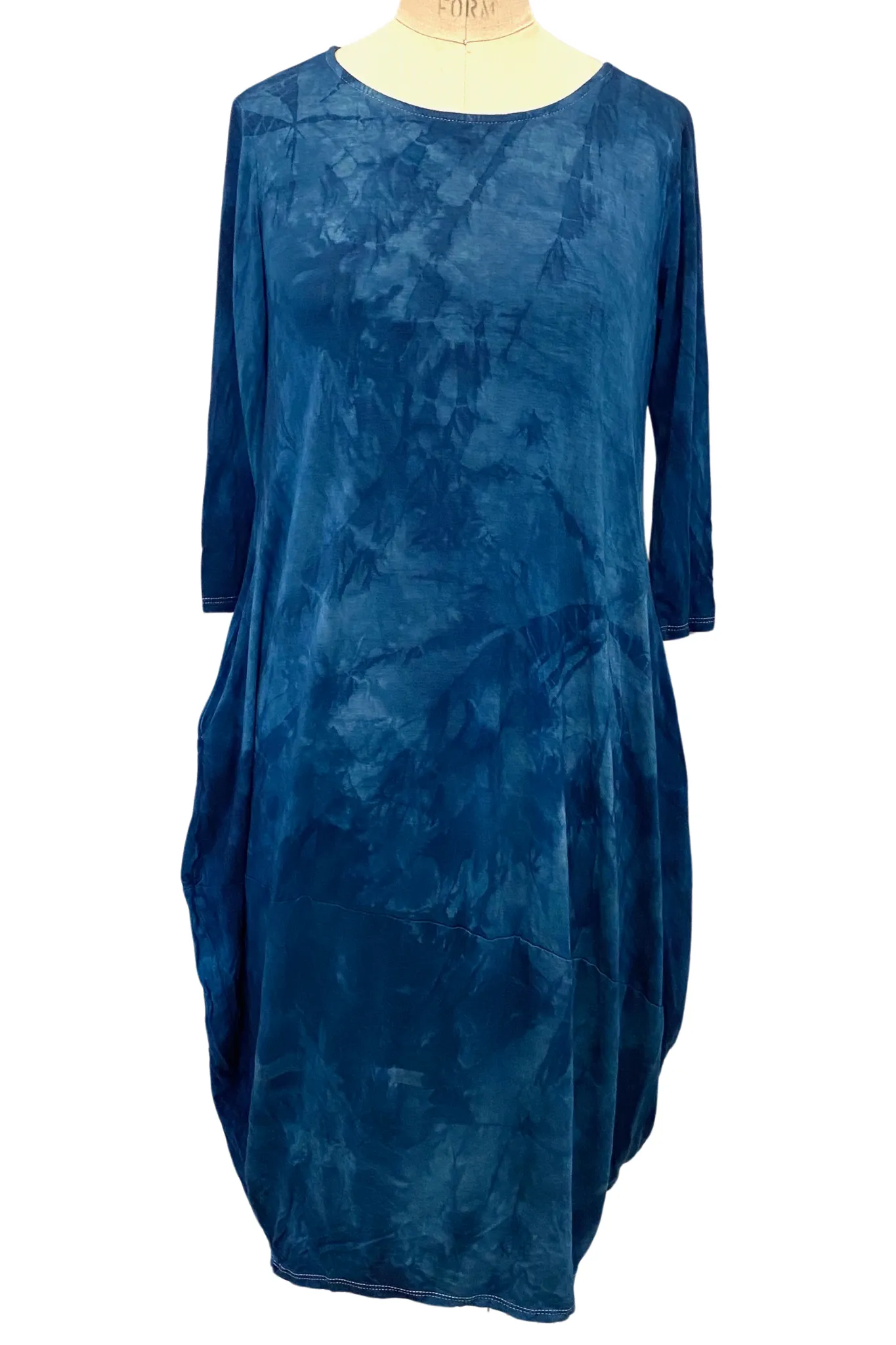 Botanically Dyed Bamboo Knit Dress in Blue Willow