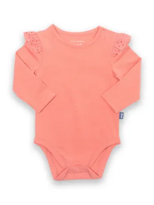 Broderie bodysuit salmon