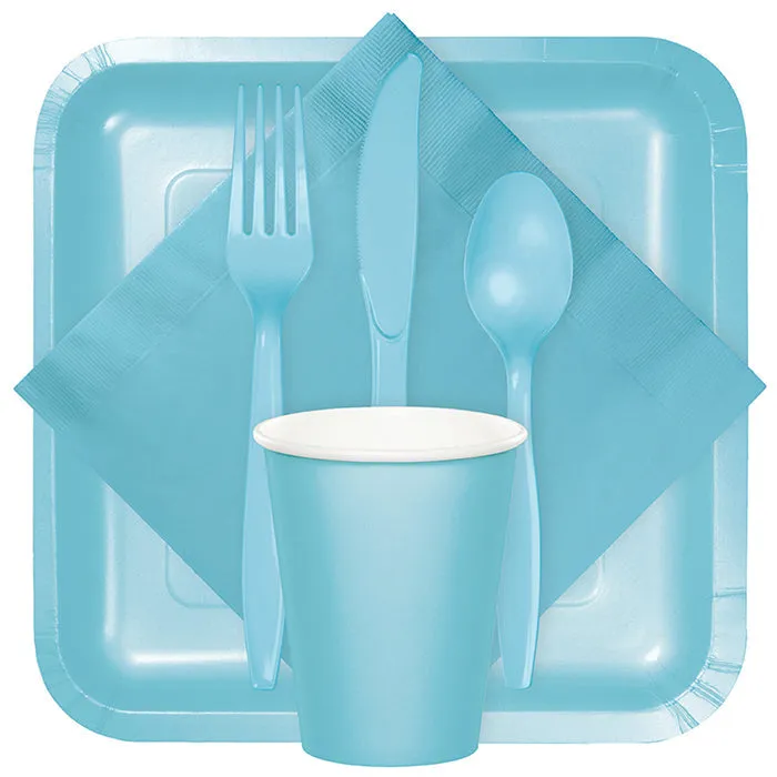 Bulk Pack of 100 Pastel Blue Plastic Spoons