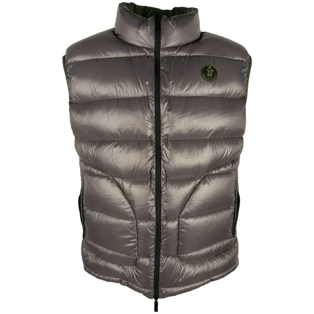 Centogrammi Chic Reversible Green & Grey Duck Down Vest