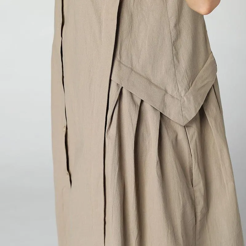 Cotton and linen vest dress