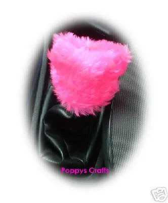 Cute Barbie Pink fluffy faux fur car accessories 4 piece set