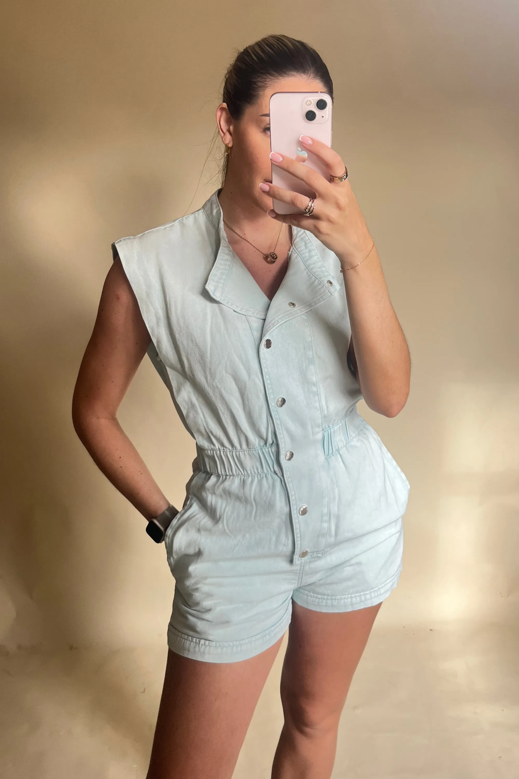 Denim blue playsuit