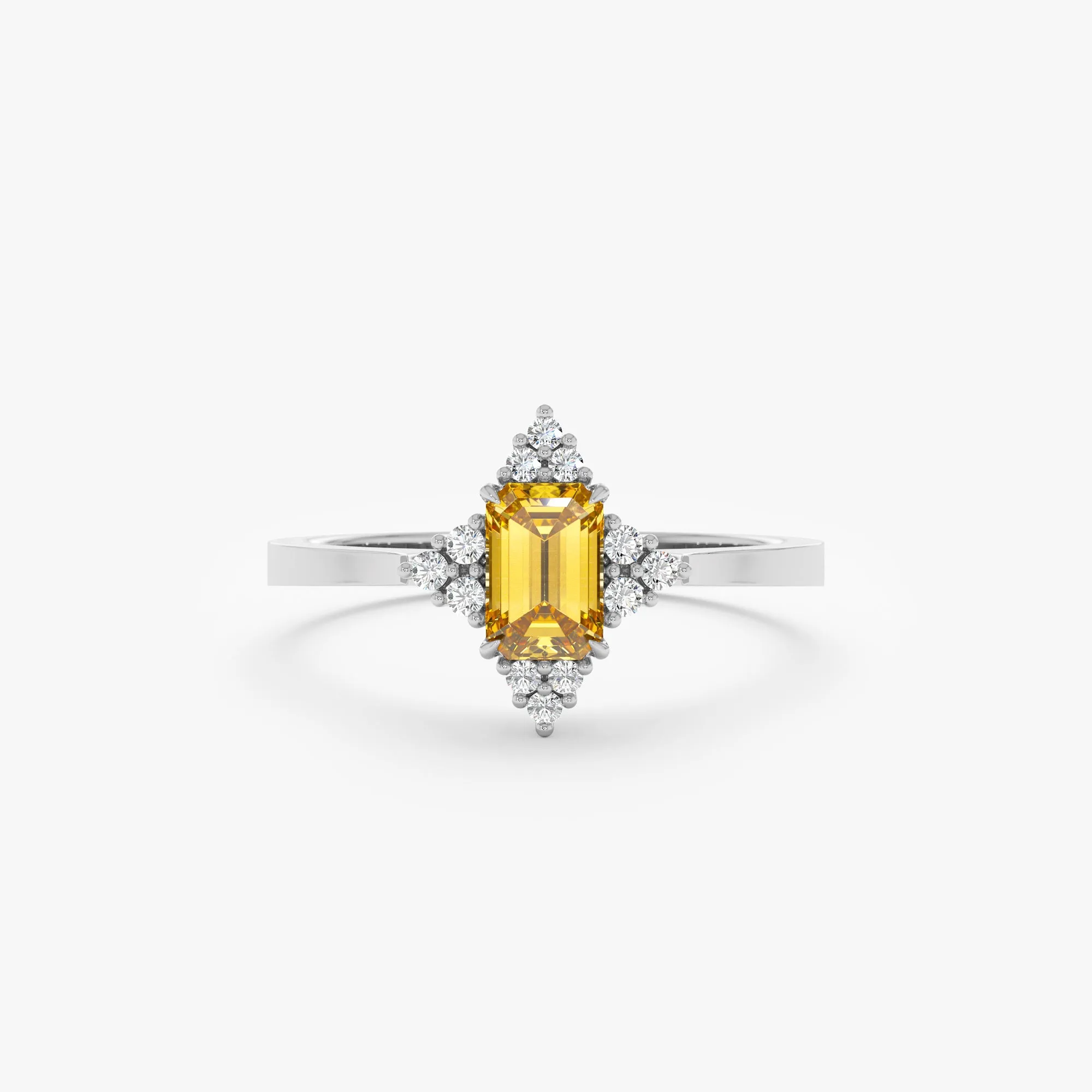 Diamond and Yellow Topaz Engagement Ring, Solara