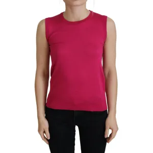 Dolce & Gabbana Chic Pink Silk Sleeveless Tank Top Vest