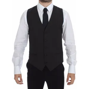 Dolce & Gabbana Classic Gray Wool Blend Dress Vest