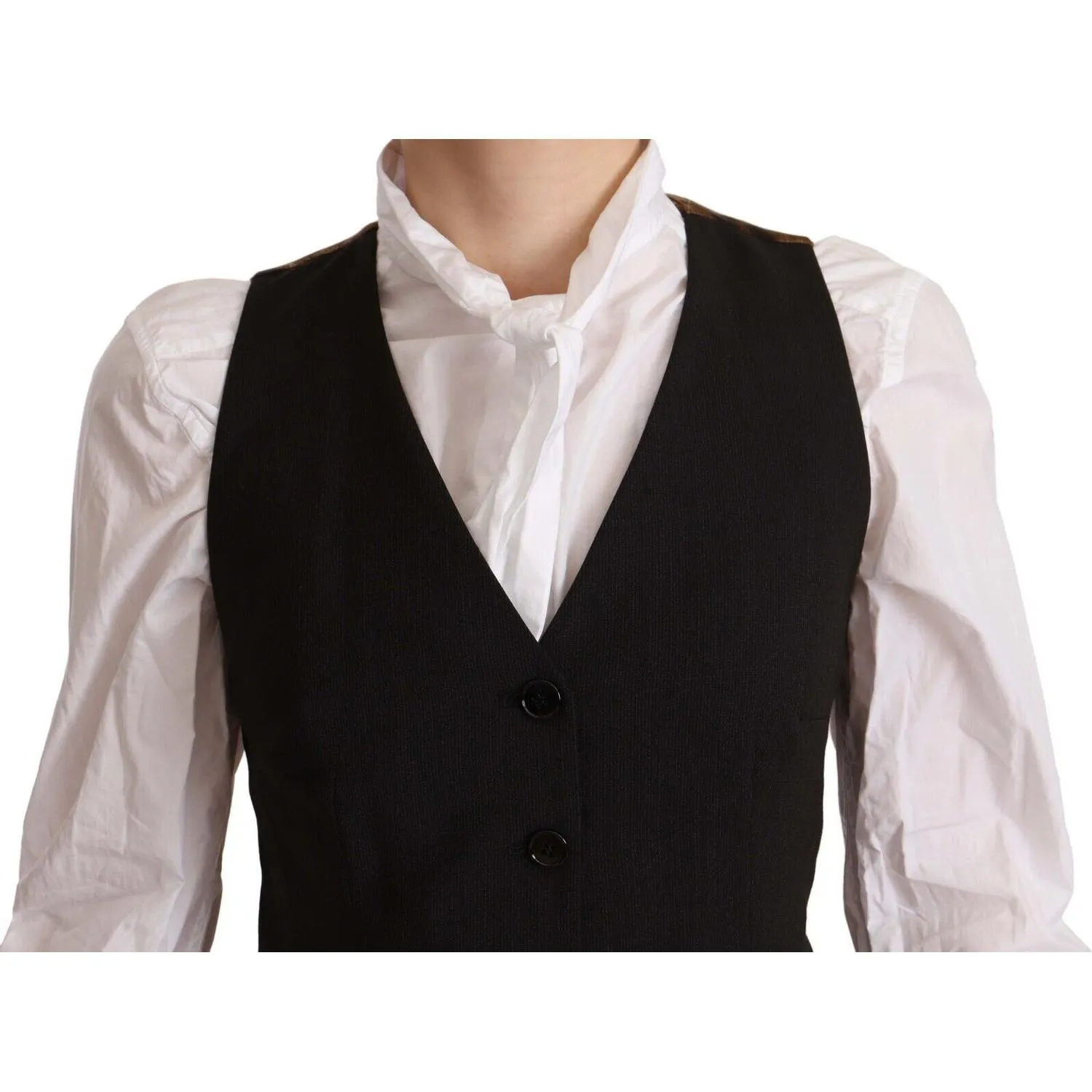 Dolce & Gabbana Elegant Black Buttoned Vest Top