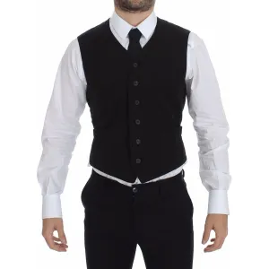 Dolce & Gabbana Elegant Black Cotton Blend Dress Vest