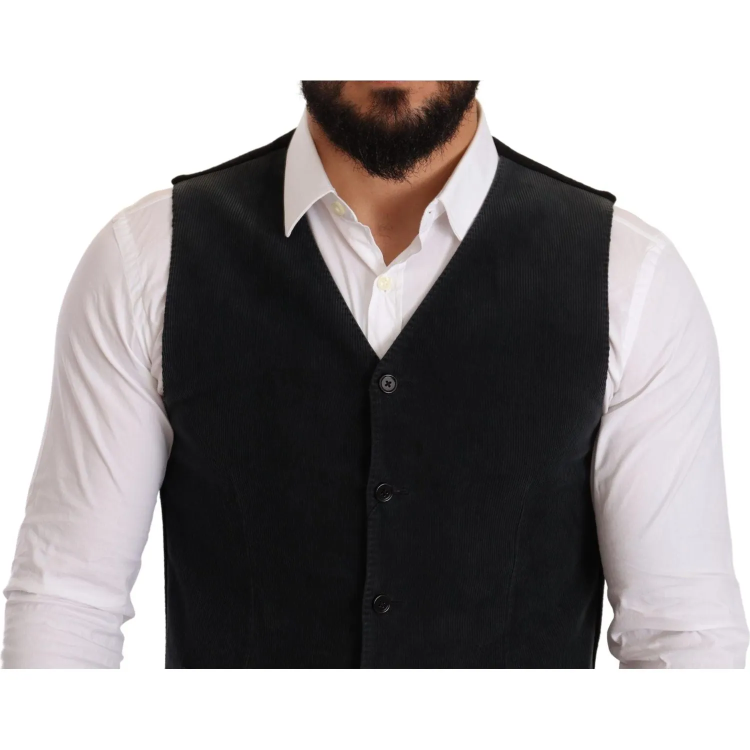 Dolce & Gabbana Elegant Black Cotton Formal Dress Vest