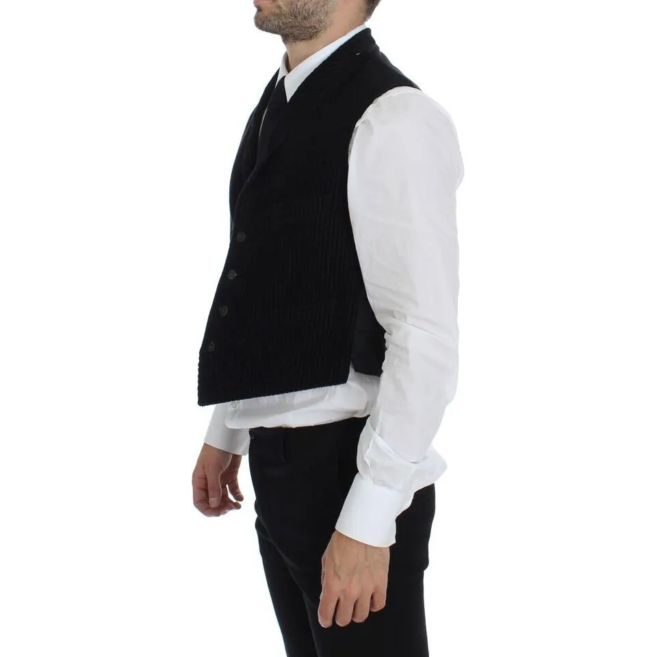 Dolce & Gabbana Elegant Black Manchester Dress Vest