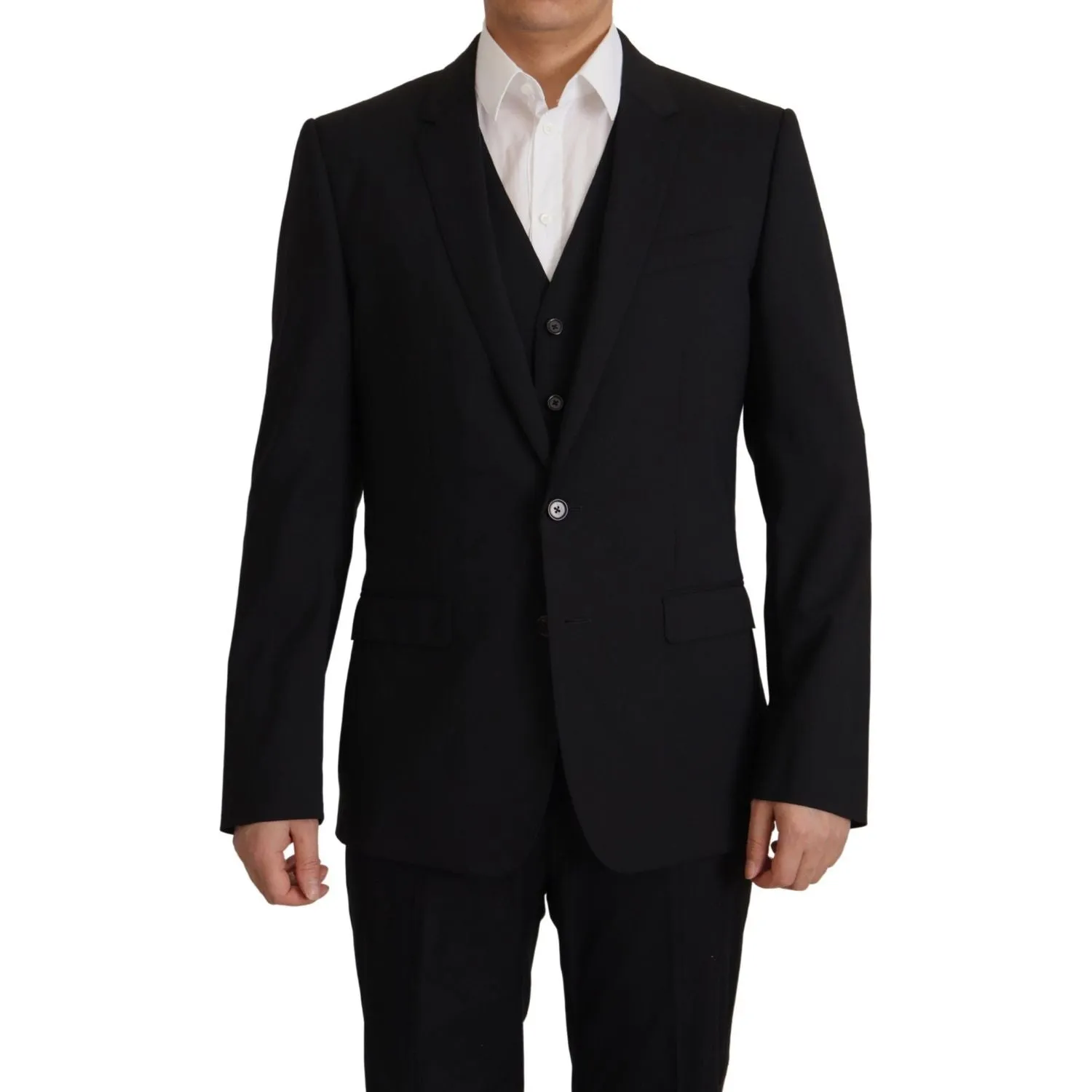 Dolce & Gabbana Elegant Black Martini Blazer and Vest Ensemble