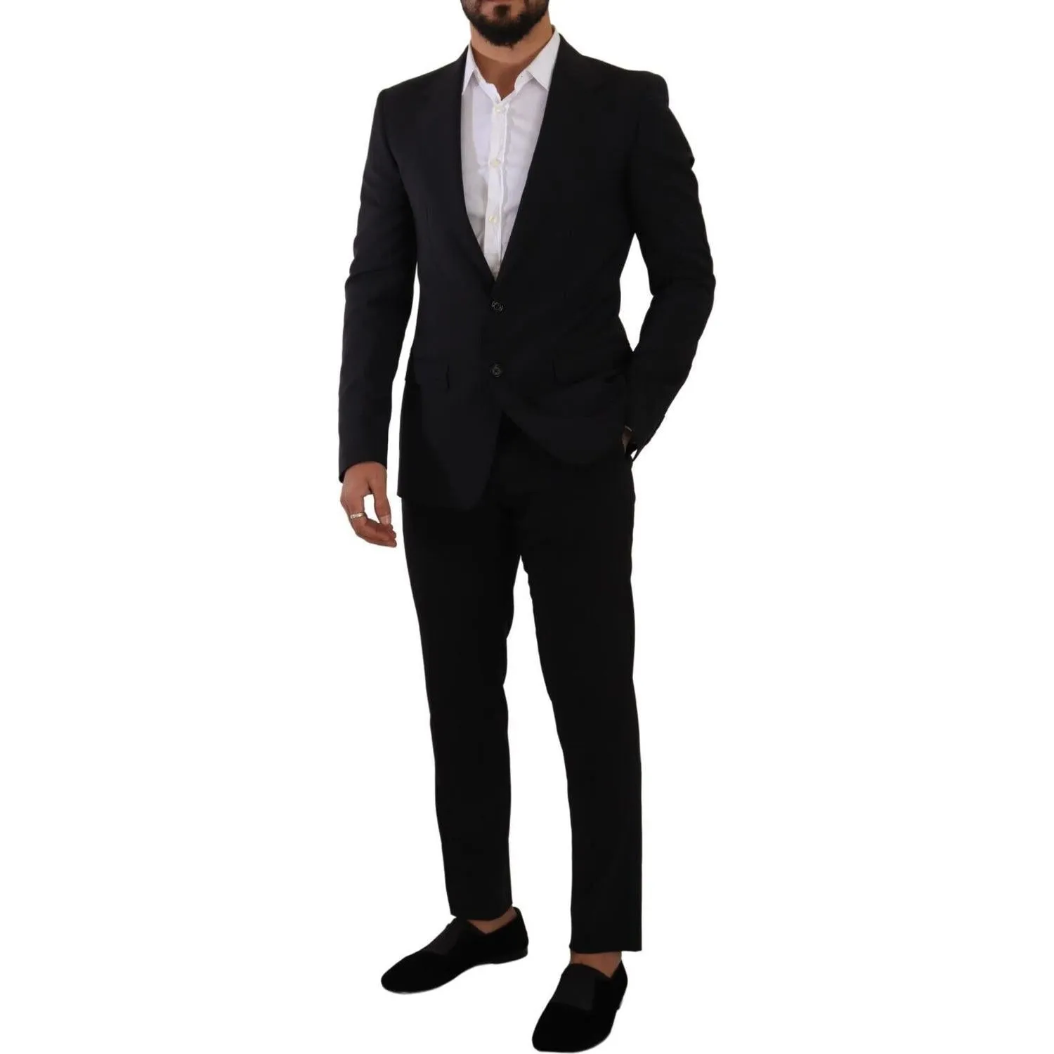 Dolce & Gabbana Elegant Black Martini Slim Fit Blazer and Vest