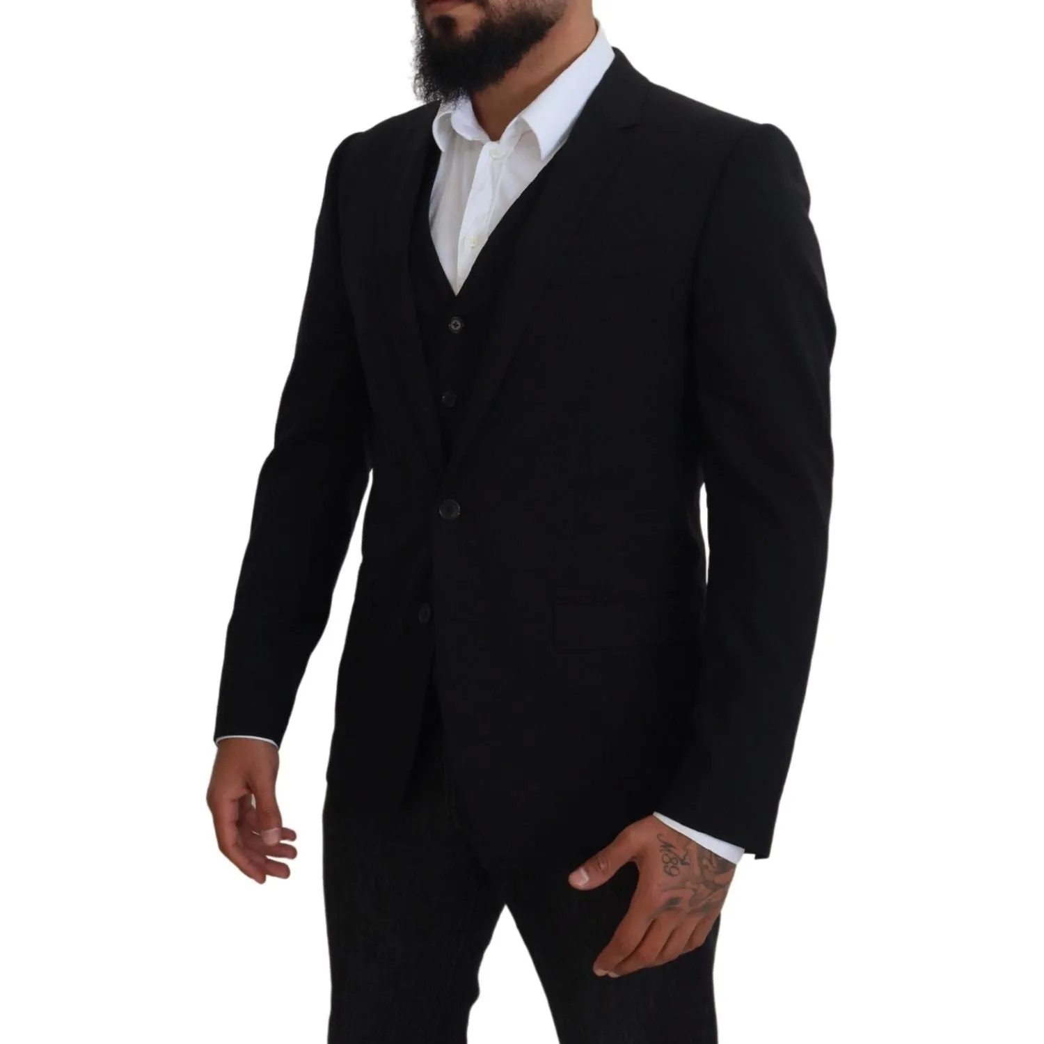 Dolce & Gabbana Elegant Black Martini Two-Piece Suit