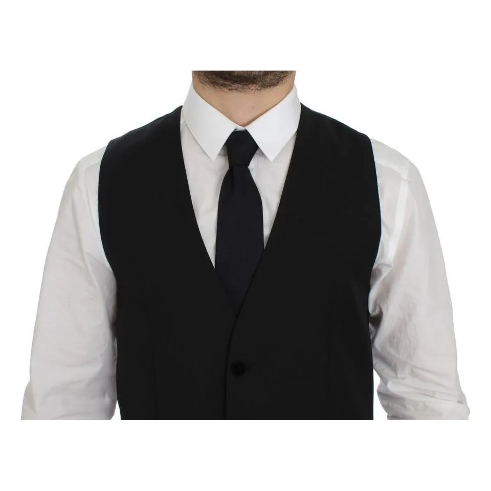 Dolce & Gabbana Elegant Black Wool Formal Dress Vest