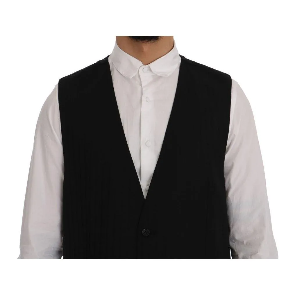 Dolce & Gabbana Elegant Striped Wool Blend Waistcoat Vest