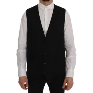 Dolce & Gabbana Elegant Striped Wool Blend Waistcoat Vest