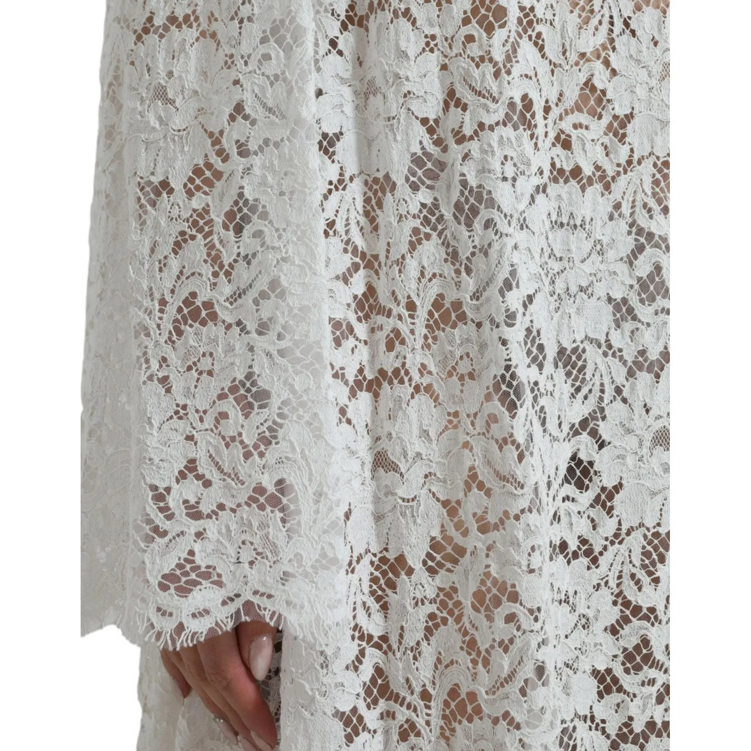 Dolce & Gabbana Elegant White Shift Dress with Crystal Embellishment