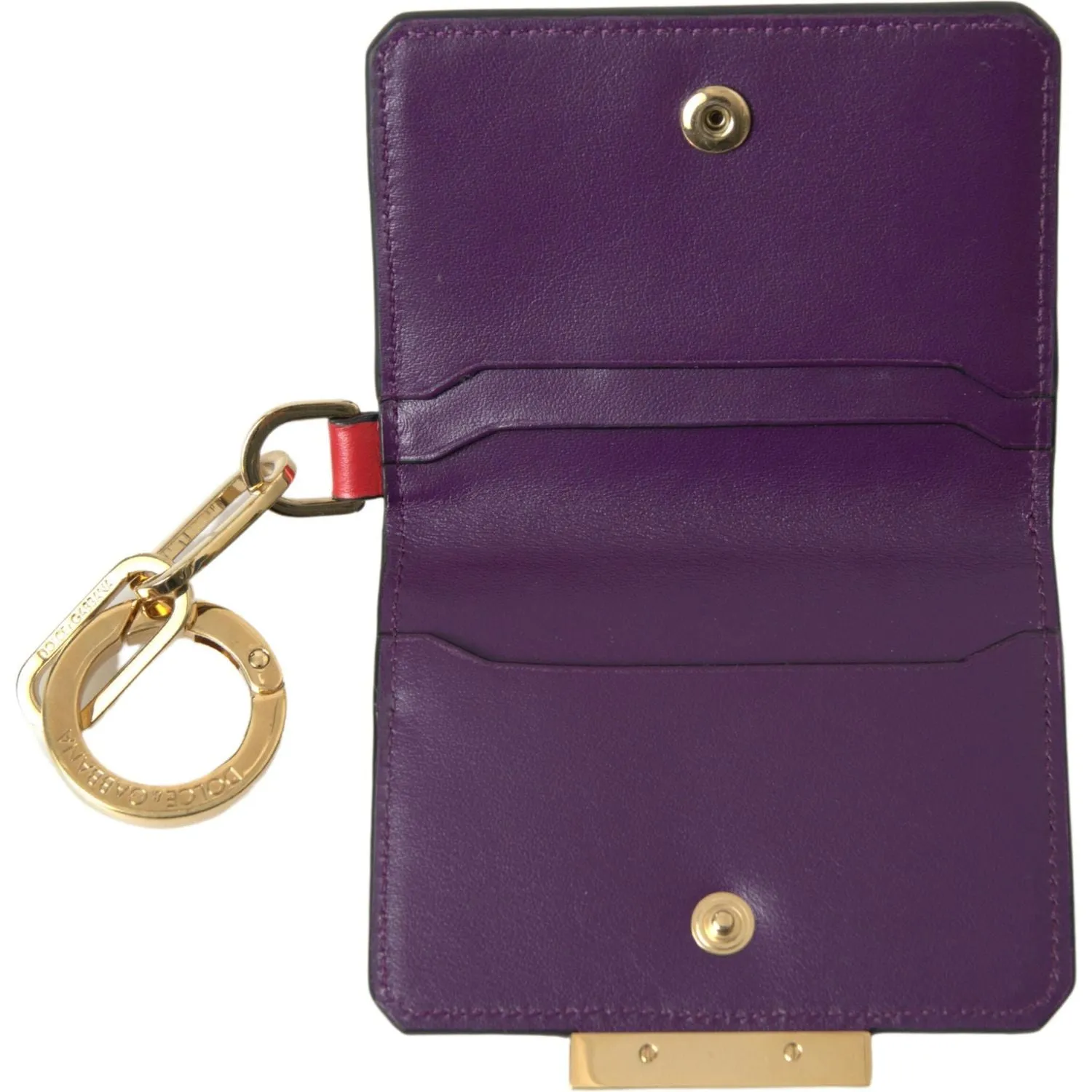 Dolce & Gabbana Purple Leather French Flap Wallet