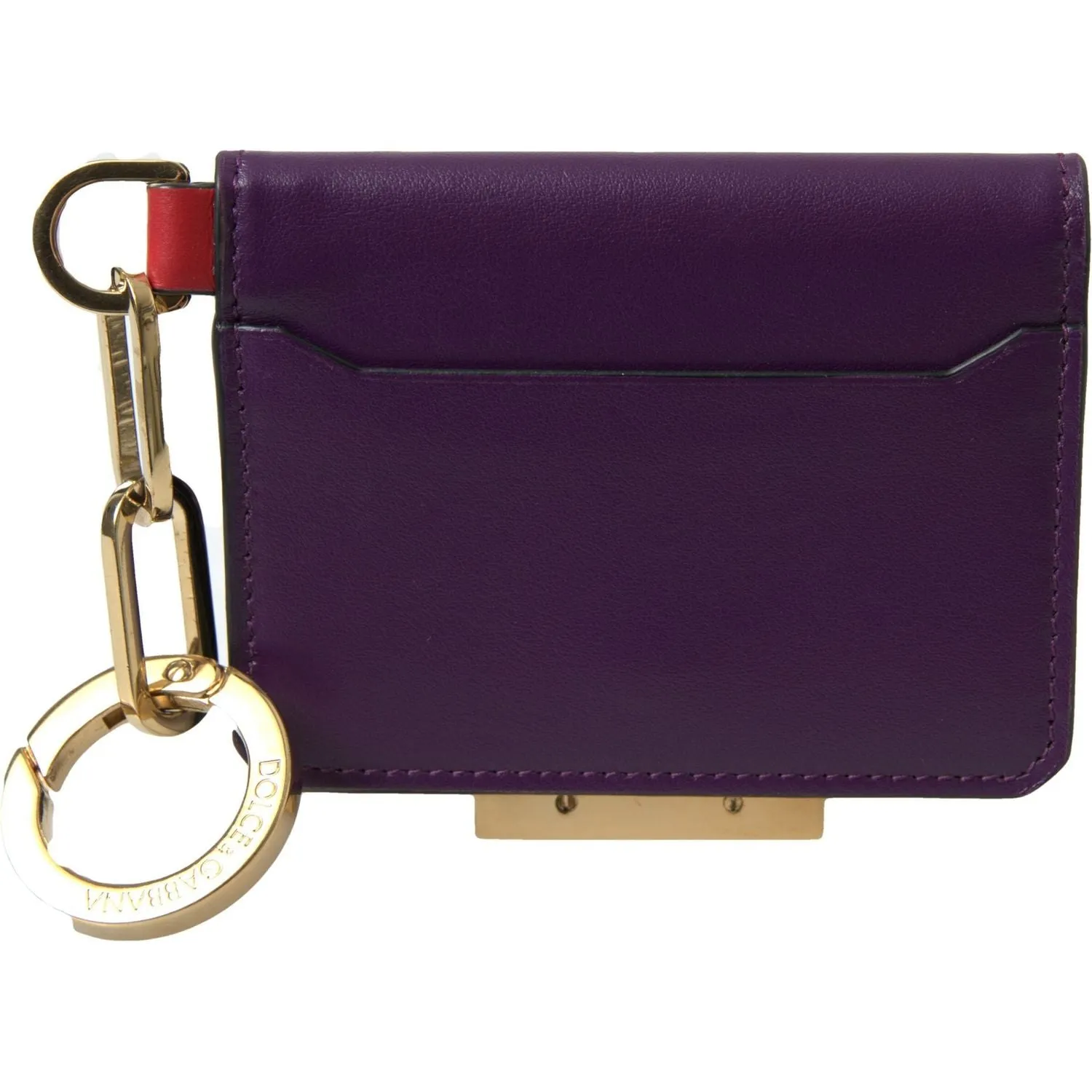 Dolce & Gabbana Purple Leather French Flap Wallet