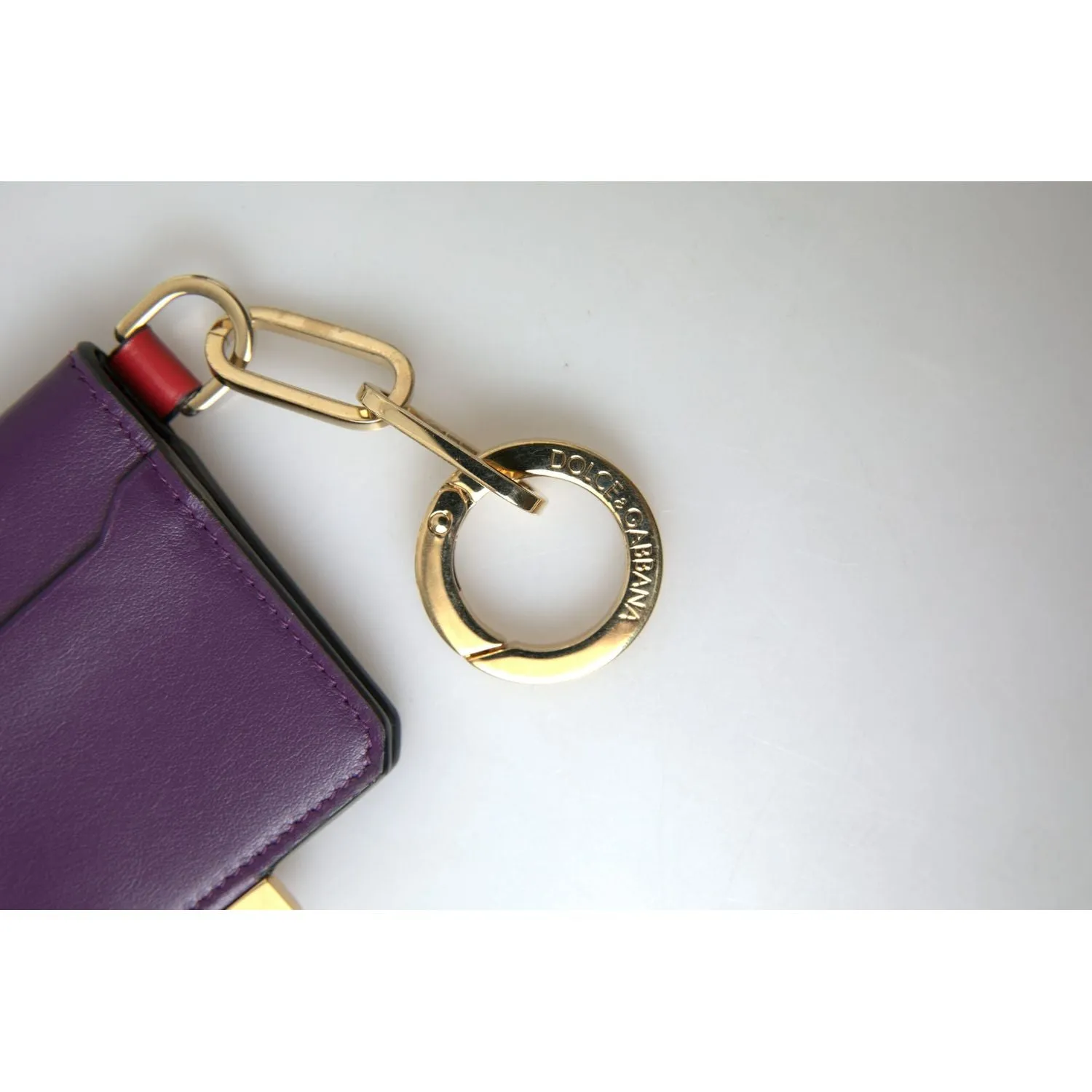 Dolce & Gabbana Purple Leather French Flap Wallet