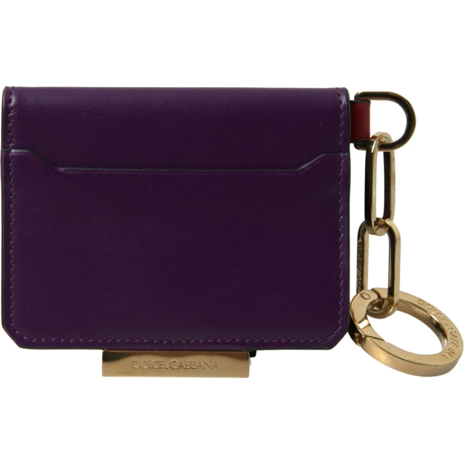 Dolce & Gabbana Purple Leather French Flap Wallet