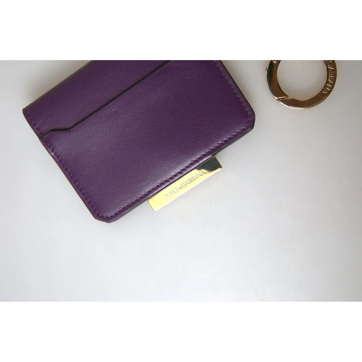 Dolce & Gabbana Purple Leather French Flap Wallet