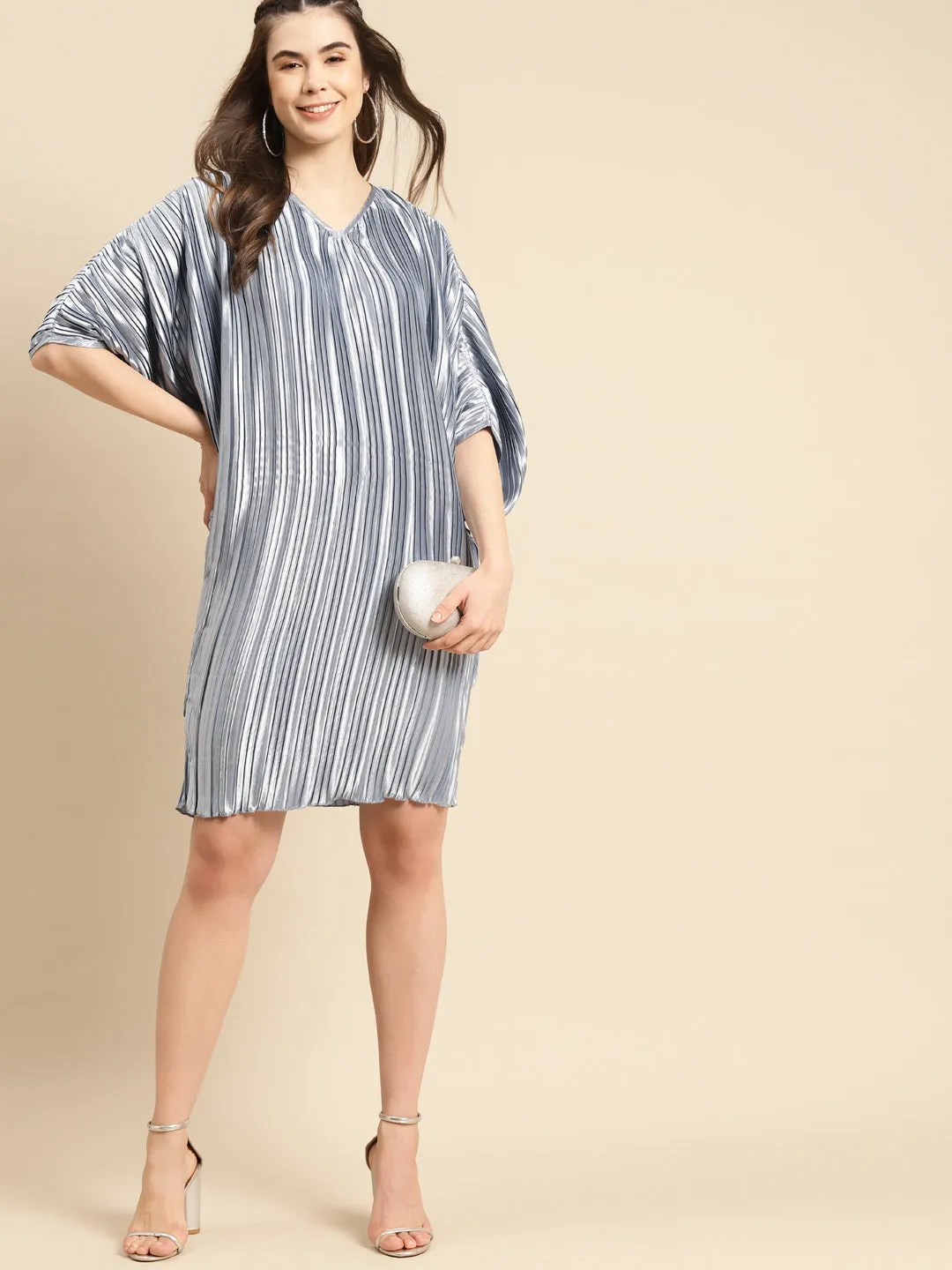 Dolman sleeve fitted midi dress