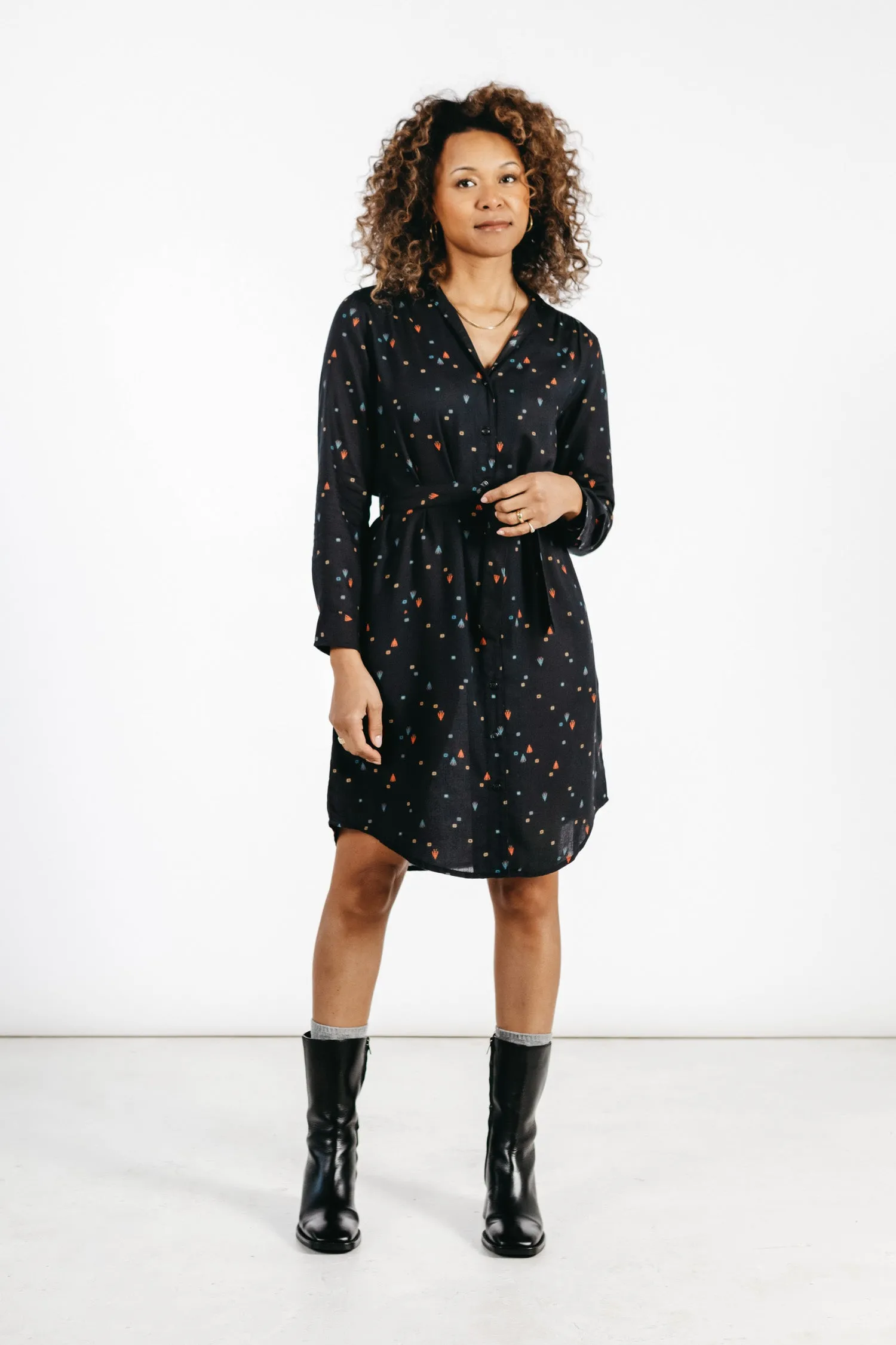 Emery Shirt Dress / Artifact Print