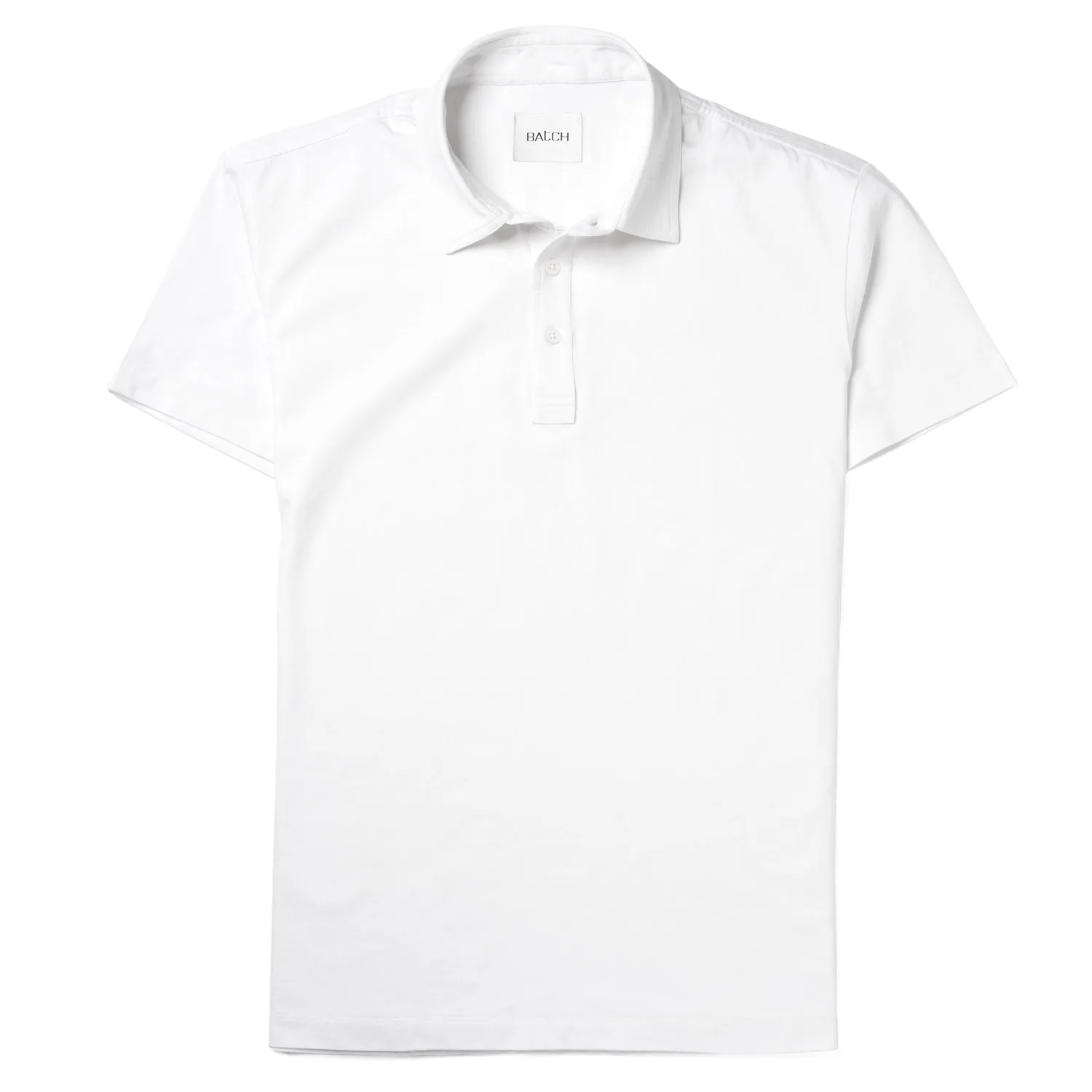 Essential Short Sleeve Polo Shirt –  Pure White Cotton Jersey