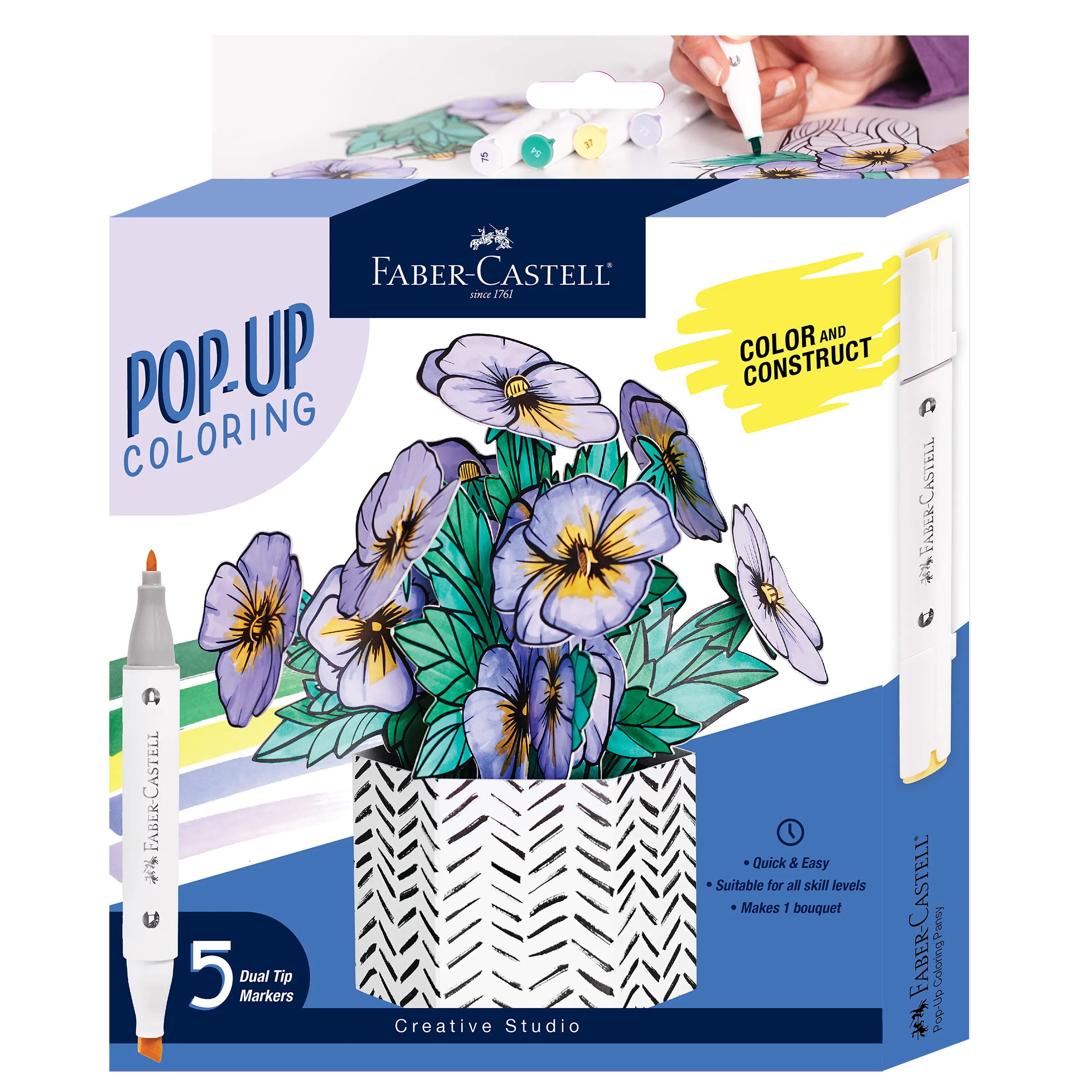 Faber-Castell Pop Up Coloring: Potted Pansy