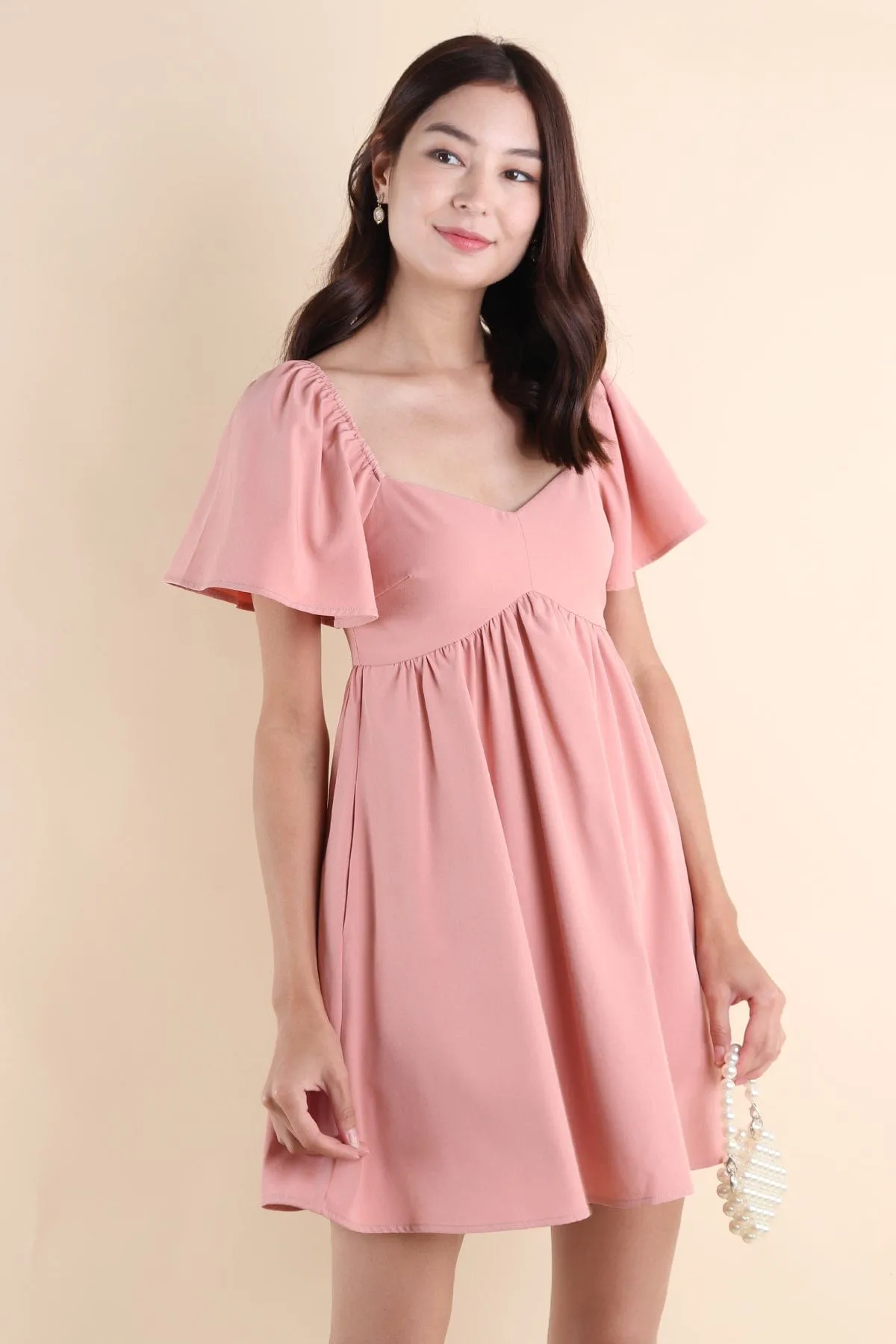 FIOERA FLUTTERS DRESS IN PINK