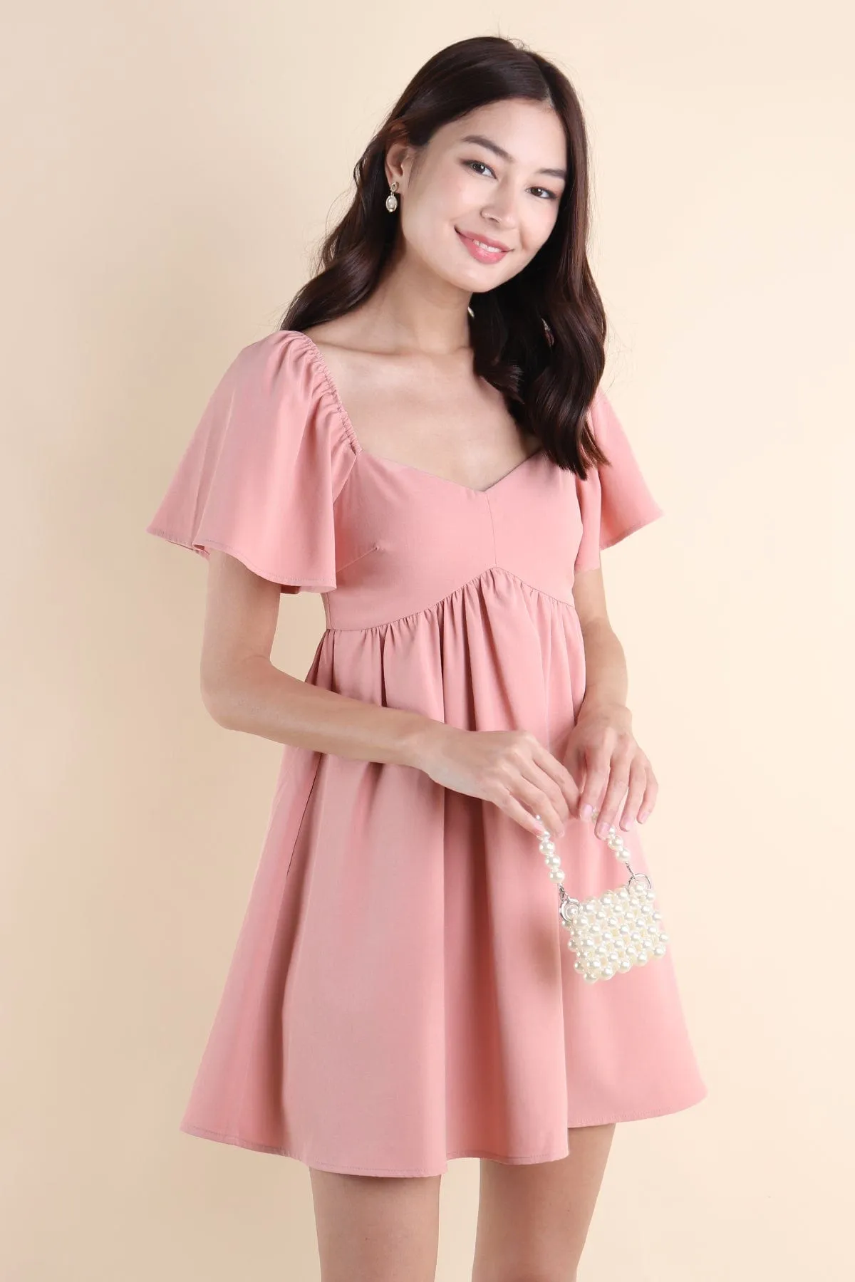 FIOERA FLUTTERS DRESS IN PINK