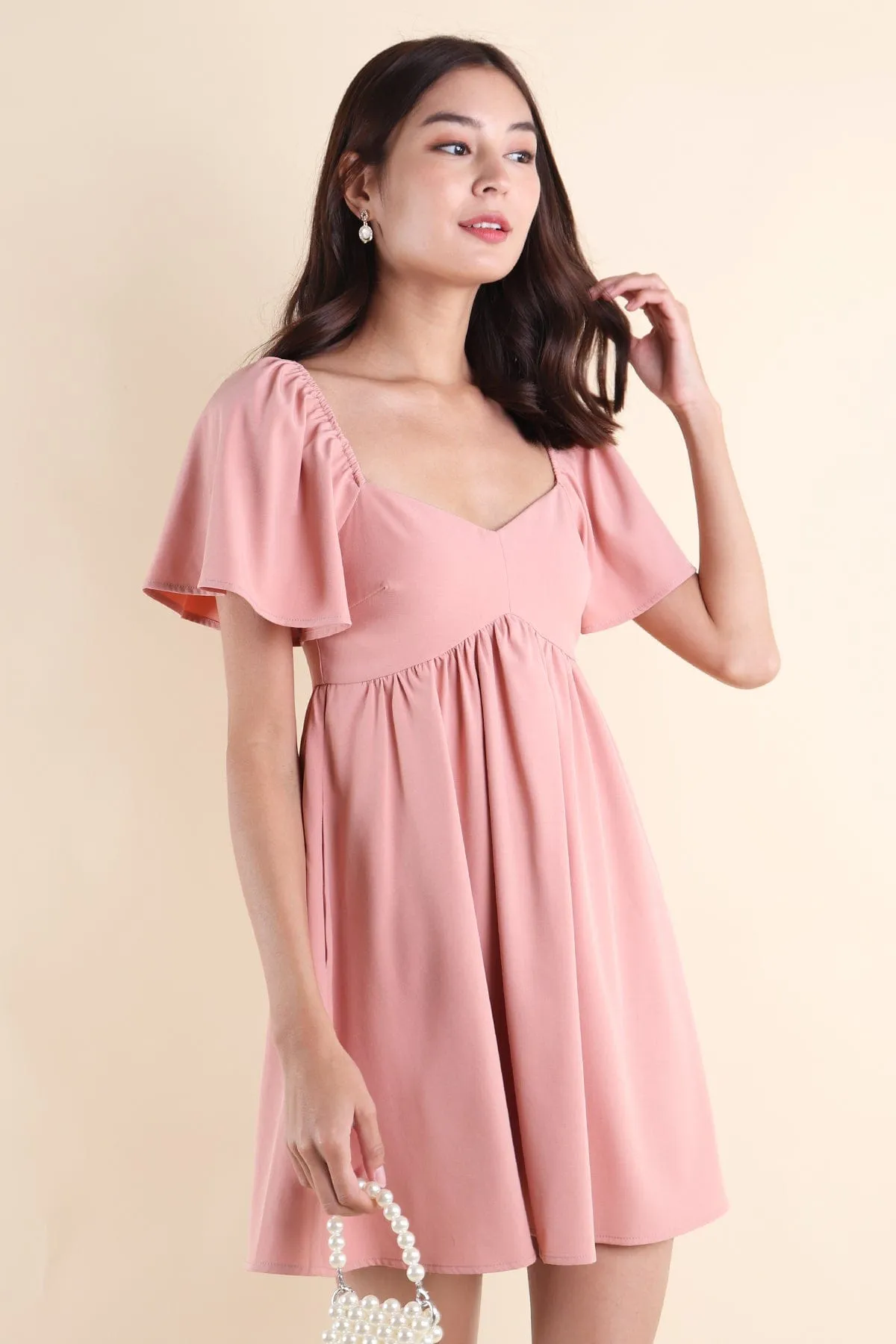 FIOERA FLUTTERS DRESS IN PINK