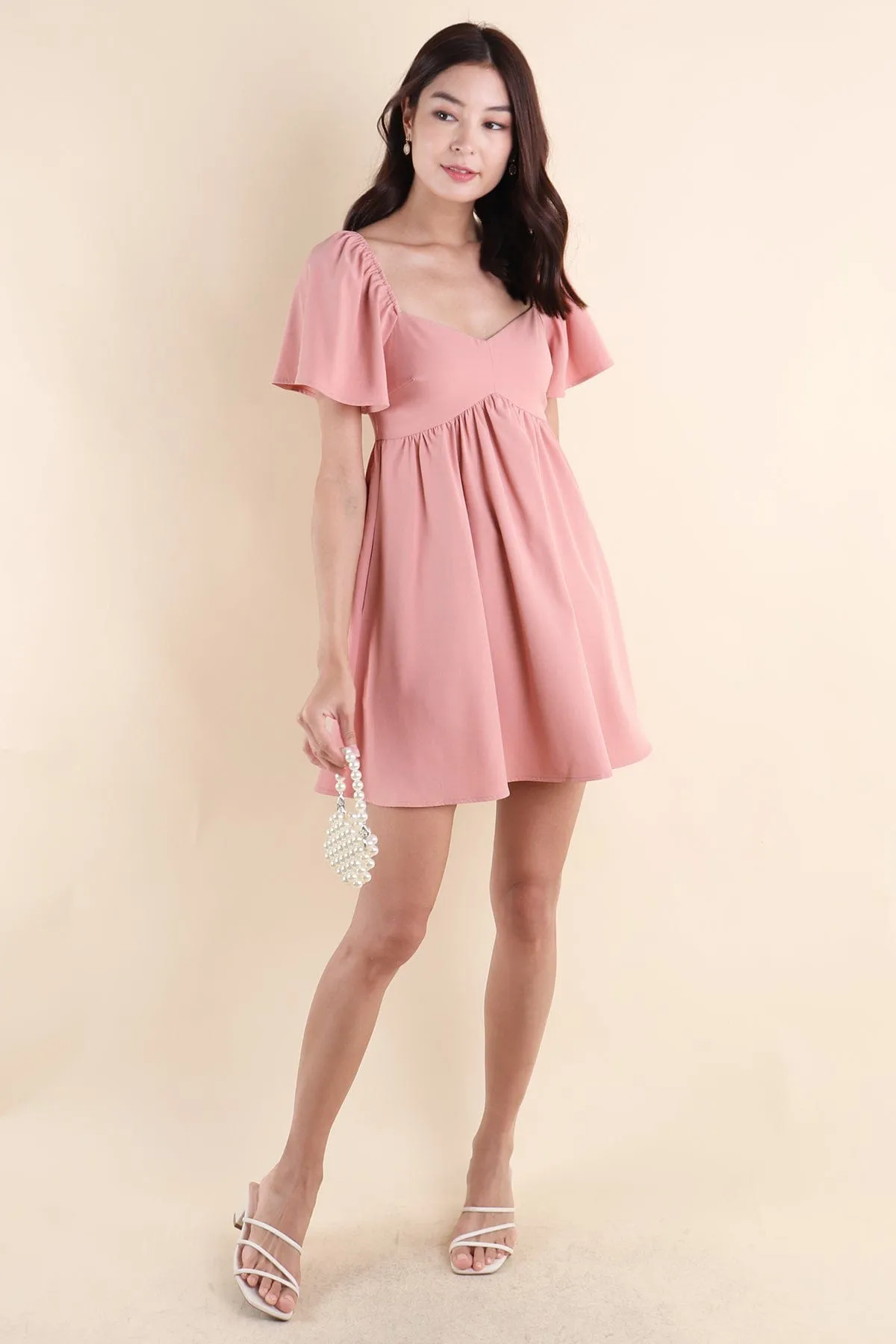 FIOERA FLUTTERS DRESS IN PINK