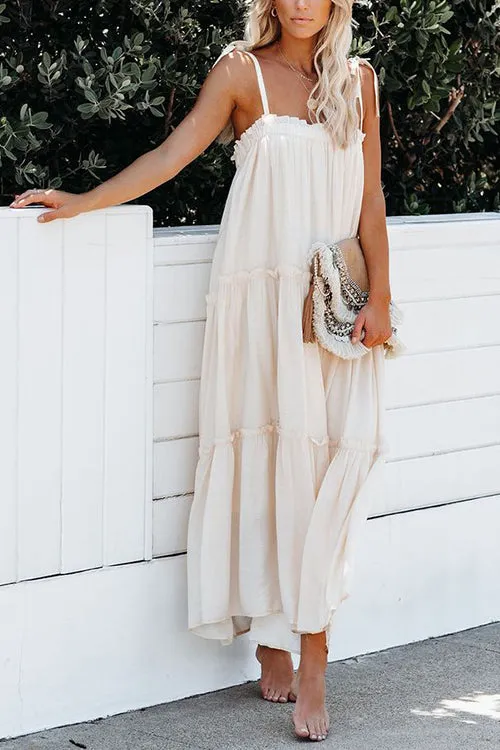 Flowy Tiered Slip Maxi Dress