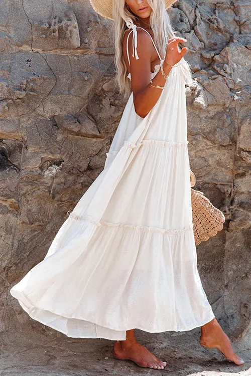 Flowy Tiered Slip Maxi Dress