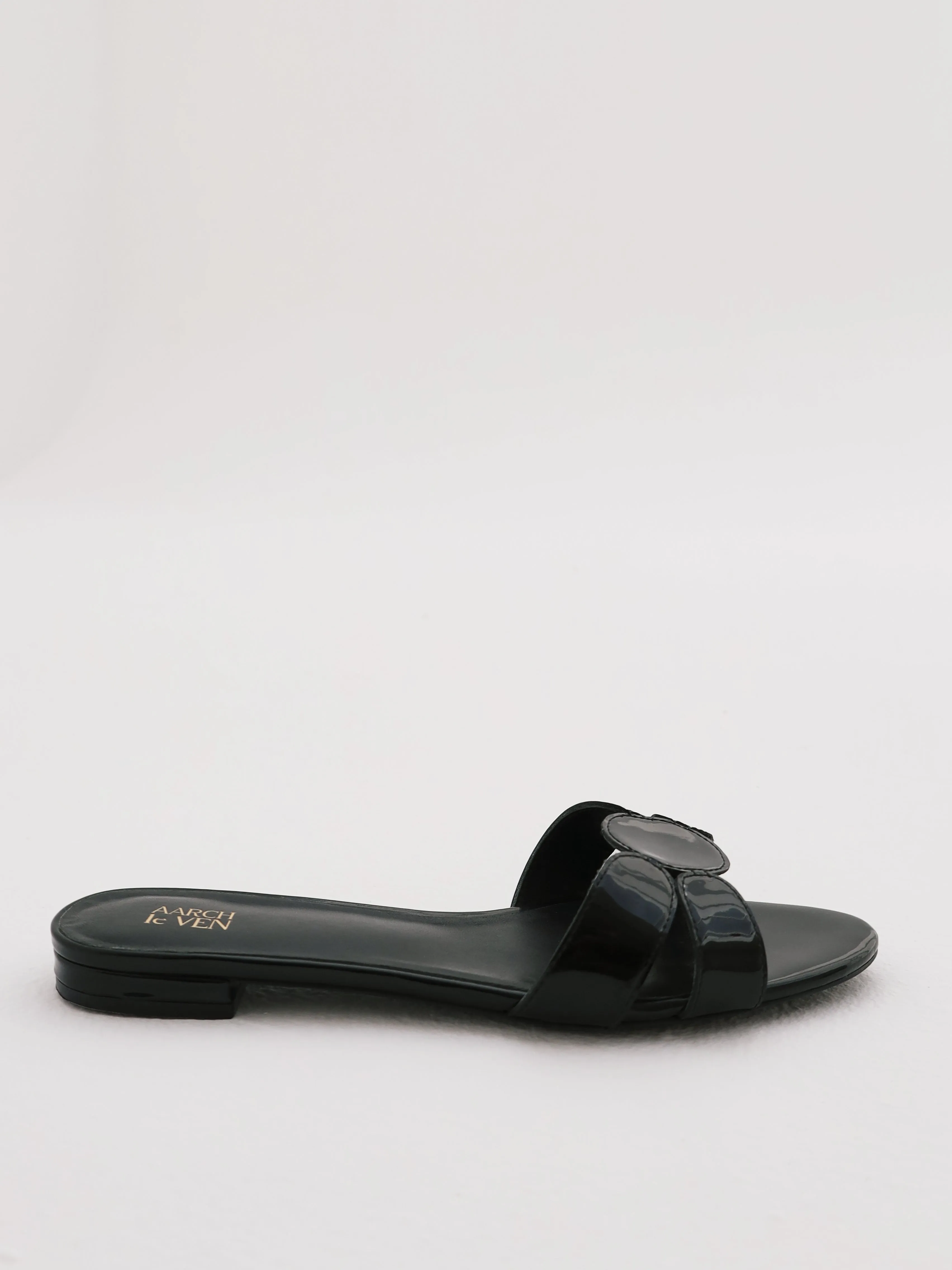 Giada Patent Leather Slides | Black