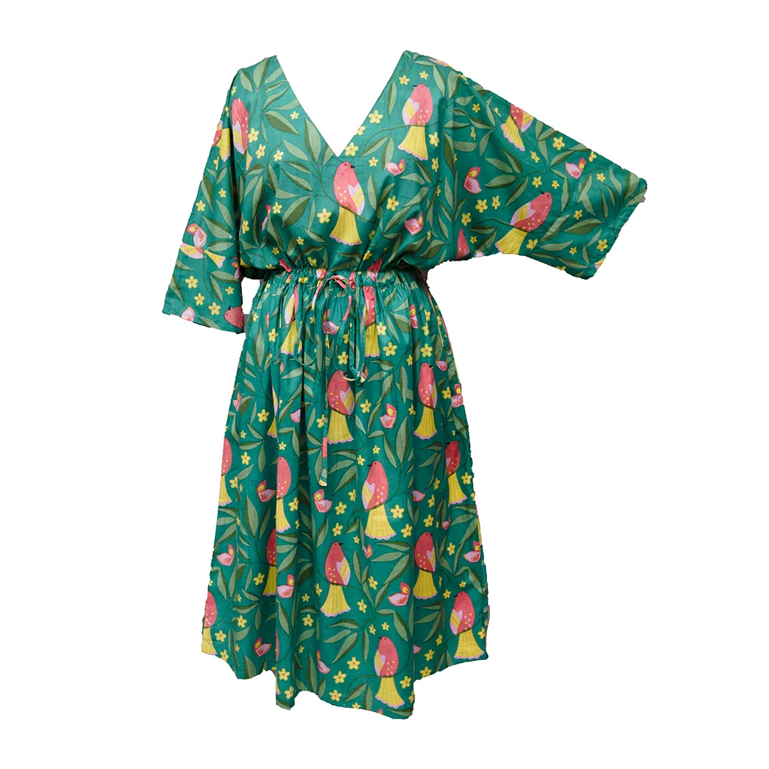 Green Sparrows Cotton Maxi Dress UK Size 18-32 M148