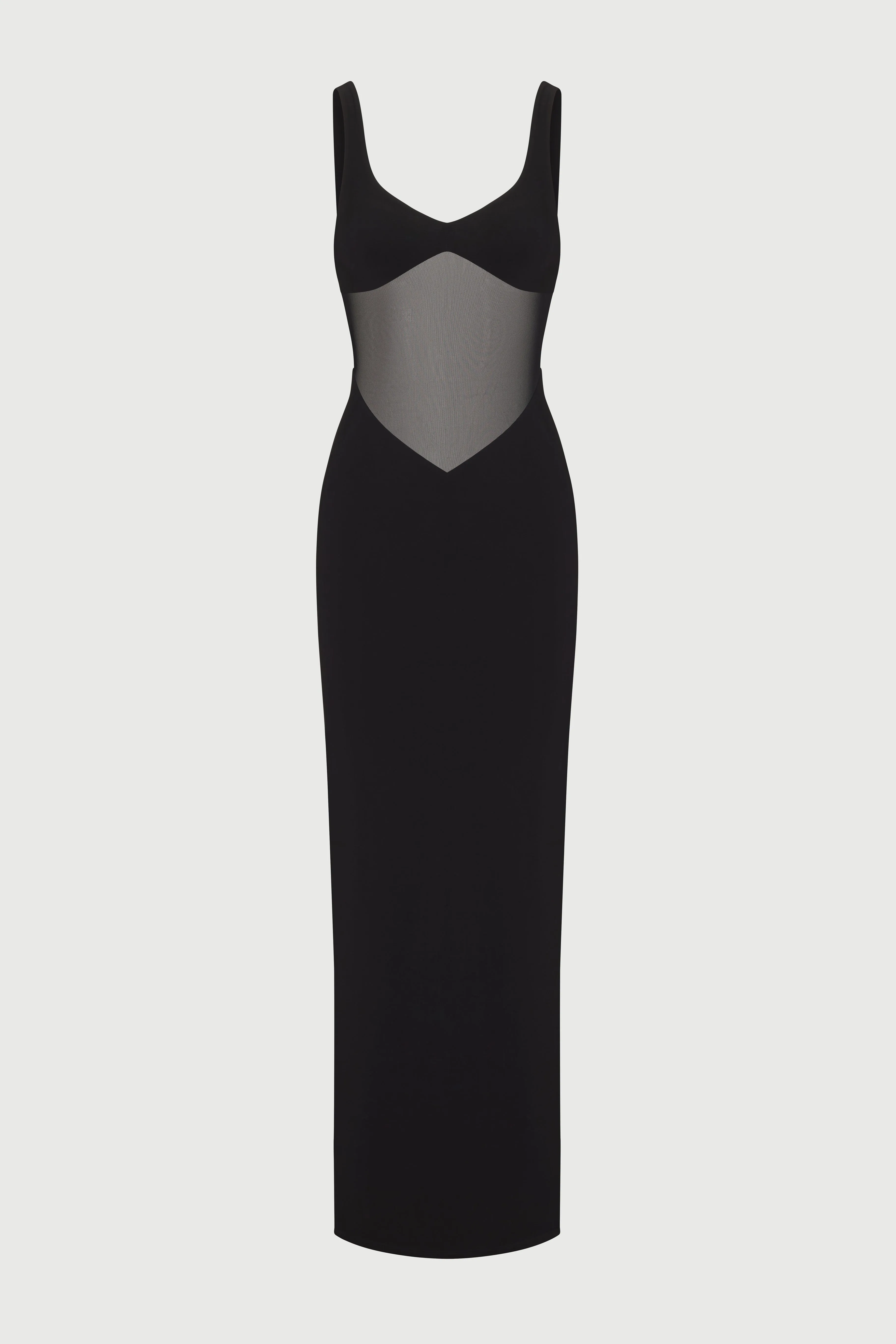 Elegant Hourglass Mesh Contrast Dress with Flattering Silhouette