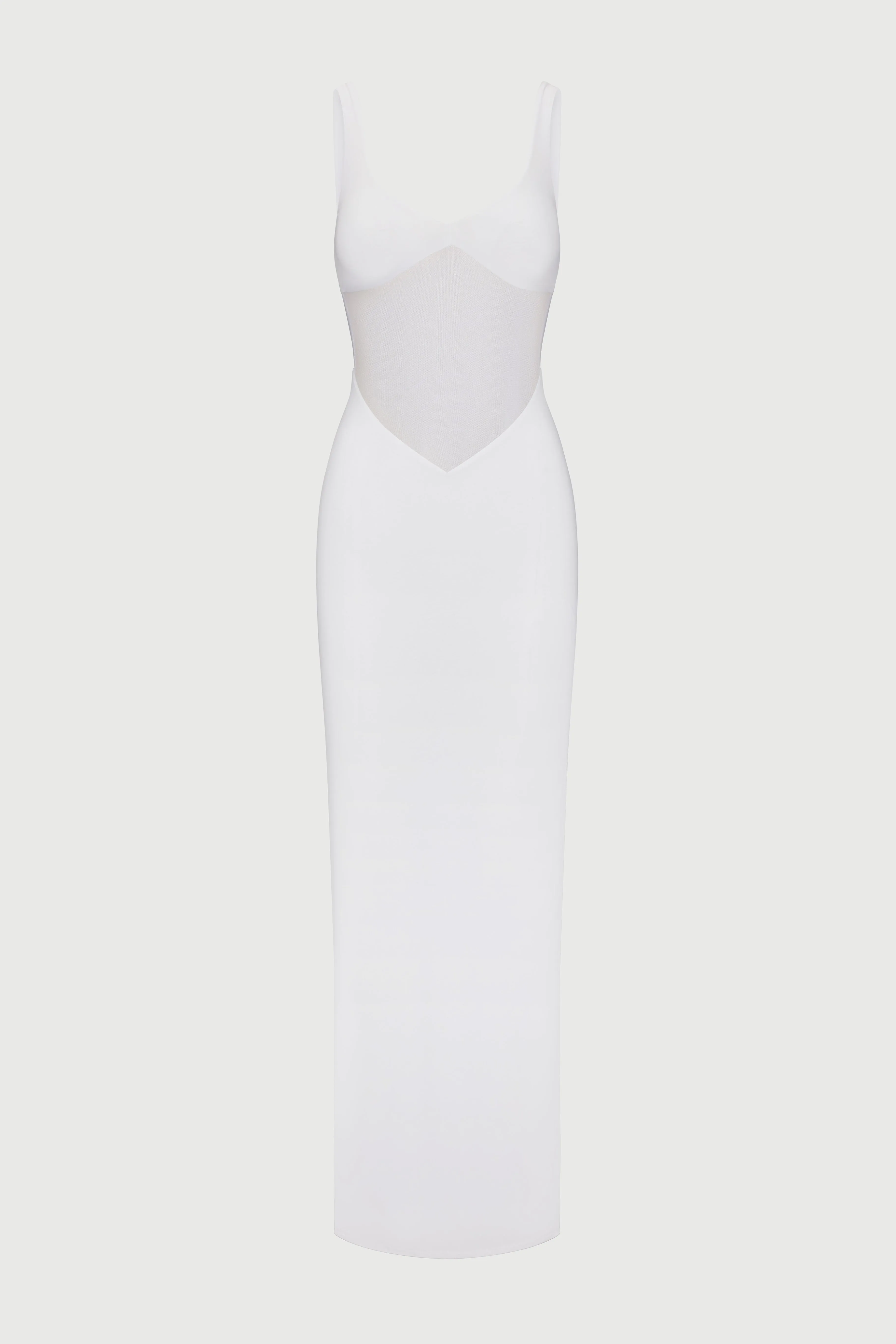 Elegant Hourglass Mesh Contrast Dress with Flattering Silhouette