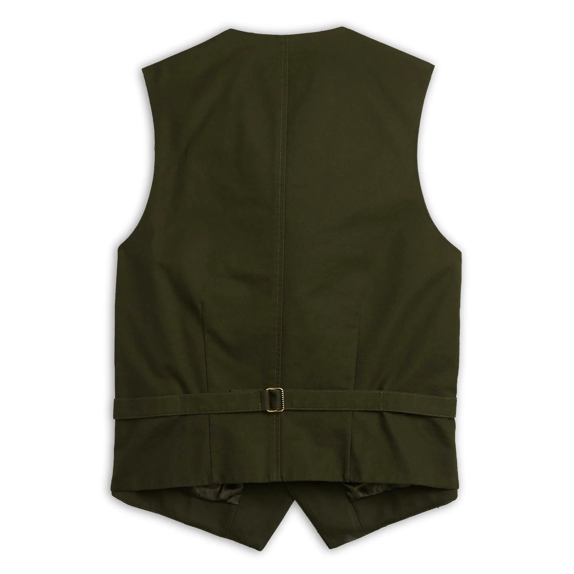 J. Peterman Men's Classic Fit Cotton Twill Vest in Olive