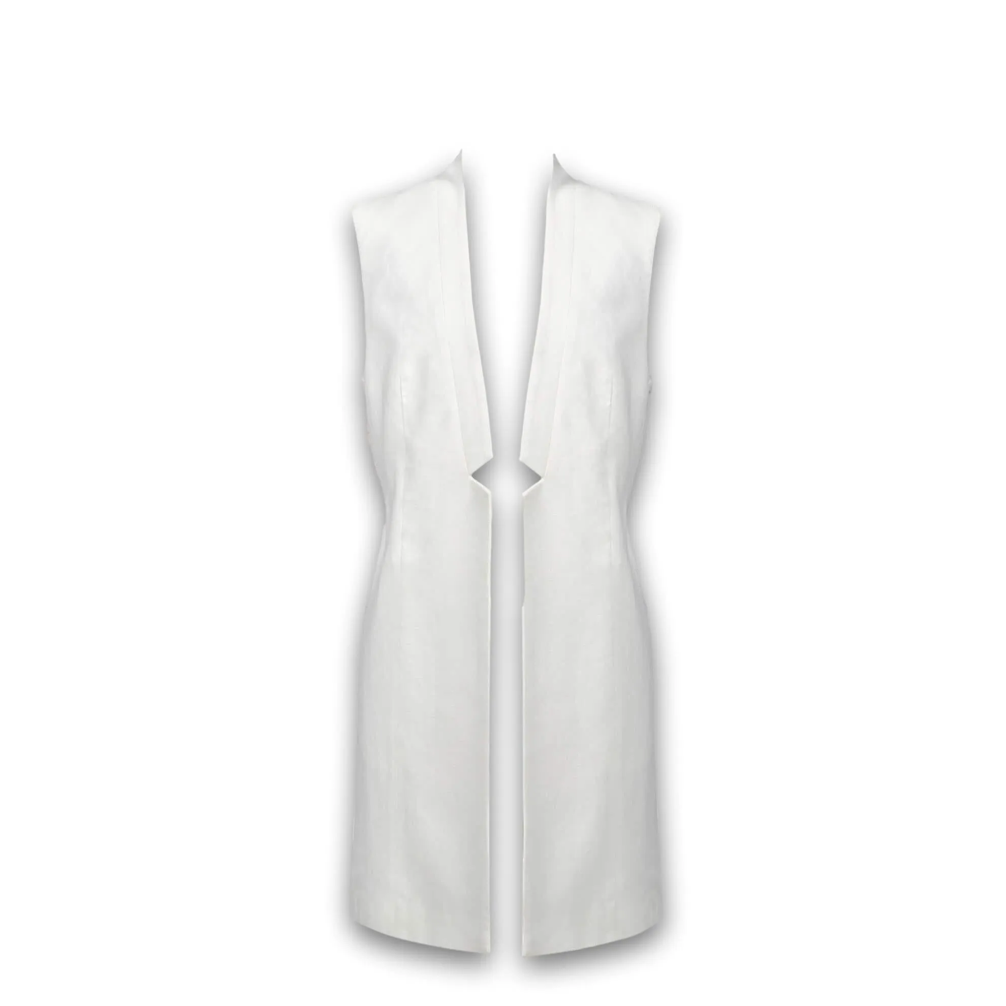 J. Peterman Women's Long Belted Vest - Ivory